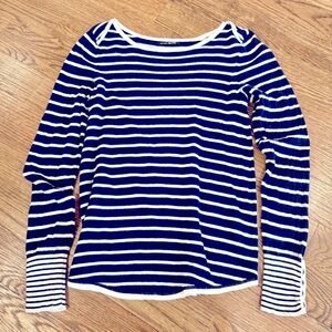 Lucky Brand Blue and White Striped Sweater